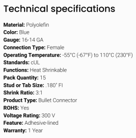 GROTE TERMINAL SHRINKABLE BULLET FEM 16-14 (15)