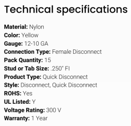 GROTE TERMINAL NYLON QUICK DISCONNECT FEM 12-10 (15)