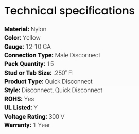 GROTE TERMINAL NYLON QUICK DISCONNECT MALE 12-10 (15)