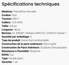 GROTE SHRINK TUBE DUAL WALL BLACK 3/8" X 3" (CUT)