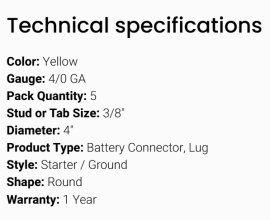 GROTE BATTERY CONNECTOR