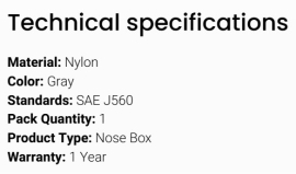 GROTE 7 WAY RECEPTACLE ULTRA NOSE BOX