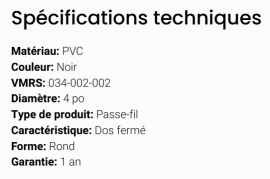 GROTE GROMMET BLK 4" CLOSED BACK