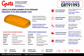 GROTE FRUEHAUF REPLACEMENT LENS AMBER
