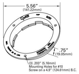 GROTE BRACKET PVC FLANGE 4" SEALED LIGHT GRAY
