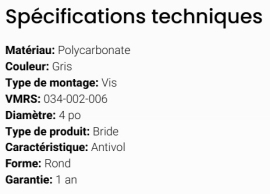 GROTE BRACKET PVC FLANGE 4" SEALED LIGHT GRAY