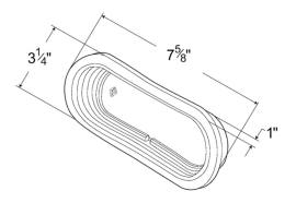 GROTE GROMMET OVAL BLACK CLOSED BACK