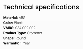 GROTE GROMMET OVAL BLACK CLOSED BACK