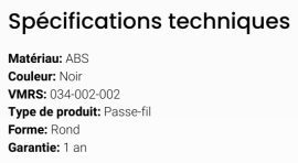 GROTE GROMMET OVAL BLACK CLOSED BACK