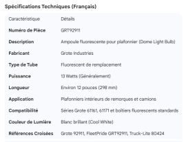 GROTE DOME LIGHT BULB FLUORESCENT