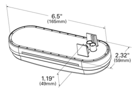 GROTE HI COUNT OVAL LED STT LIGHT RED