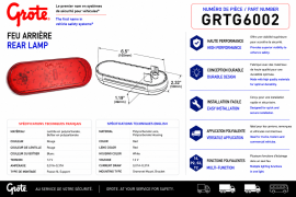 GROTE HI COUNT OVAL LED STT LIGHT RED