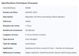 HALDEX SLACK ADJUSTER 1-1/2"- 28 SPLINE AUTO 5-1/2" STRAIGHT