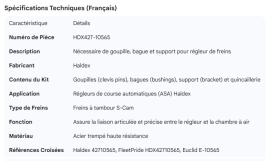 HALDEX SLACK ADJUSTER PIN AND BUSHING KIT W/BRACKET