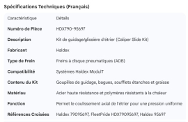 HALDEX DISC BRAKE CALIPER SLIDE KIT