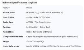 HALDEX CALIPER CORE FOR HDXRDB802984CX