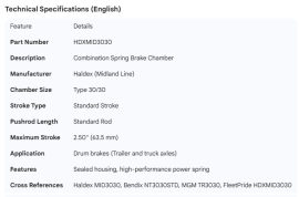 HALDEX BRAKE CHAMBER STD STROKE STD ROD