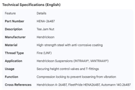 HENDRICKSON TEE JAM NUT