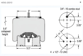 HENDRICKSON AIR SPRING ALUM PISTON HT230