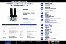 HENDRICKSON SHOCK ABSORBER BOLT KIT