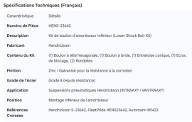 LOWER SHOCK BOLT KIT