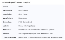 HENDRICKSON SLIDER CLAMP 2" CL
