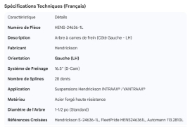 HENDRICKSON CAMSHAFT INTRAAX LH