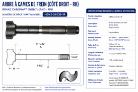 HENDRICKSON - CAME DE FREIN INTRAAX DROIT
