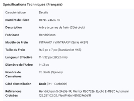 HENDRICKSON CAMSHAFT INTRAAX RH