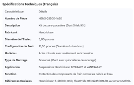 HENDRICKSON DUSTSHIELD KIT 5.00" AXLE