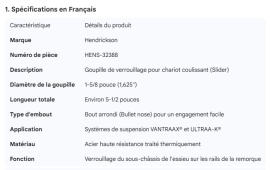 HENDRICKSON SLIDER LOCKING PIN 1-5/8"