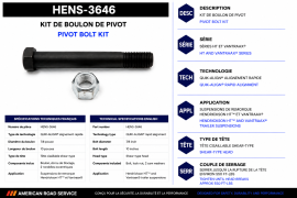 HENDRICKSON TURNER PIVOT BOLT KIT