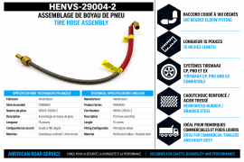 HENDRICKSON TIREMAAX TIRE HOSE ASSY 180 DEGREE 15"