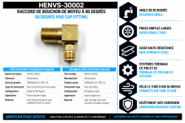 HENDRICKSON TIREMAAX 90DEG HUB CAP FITTING FOR SUPER SINGLE