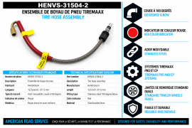 HENDRICKSON TIRE HOSE ASSY RED STEEL 180DEG 12.5"