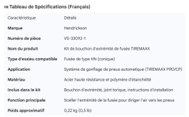 HENDRICKSON TIREMAAX SPINDLE END PLUG KIT HN