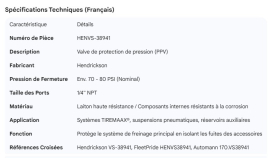 HENDRICKSON PRESSURE PROTECTION VALVE