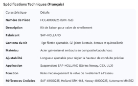 SAF LEVELING VALVE LINKAGE KIT SRK-168