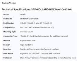 HOLLAND MARK V CRANKSHAFT