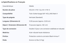 HOLLAND CRANK HANDLE MARK V 9.125" VERTICAL