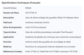 HUTCH P3 SLIDER PIN REALEASE VALVE