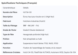 HUTCH U-BOLT HIGH NUT 7/8 DN7/8GR8
