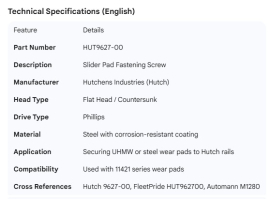 HUTCH SCREW (FOR SLIDER PAD)