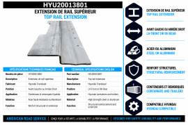 HYUNDAI TOP RAIL EXTENSION LH FRONT RH REAR CONTAINER