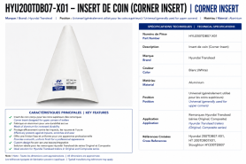 HYUNDAI CORNER INSERT WHITE