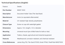 DOCUMENT HOLDER TUBE TITE-SEAL STYLE
