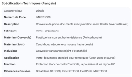 DOCUMENT HOLDER COVER W/GASKET