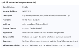PLACARD HOLDER REPLACEMENT CLIP