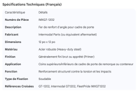 DOOR FRAME CORNER REINFORCEMENT IRON 12" X 12"