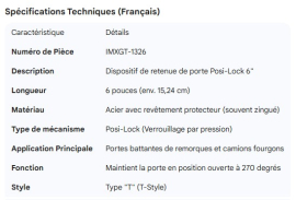 DOOR HOLD BACK POSI-LOCK 6"